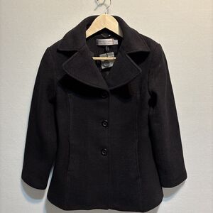 Sutton Studios for Bloomingdale’s Woman’s Single-Breasted Dark Gray Peacoat S 6